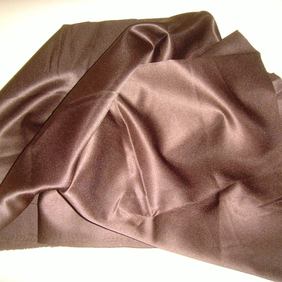 Chocolate Brown Taffeta-Like Fabric - 1 Yard/3 Inches - Picture 5 of 6
